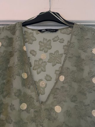 Blusa Zara semitransparente verde