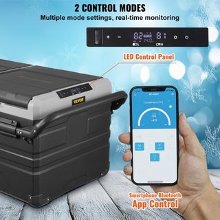 Refrigerador de Coche, Refrigerador de Coche de 12 Voltios, Congelador Portátil de Doble Zona de 95 L con Ruedas y Asa, -4℉-68℉, Compresor Enfriador de 12/24V CC y 100-240V CA para Exterior, Camping
