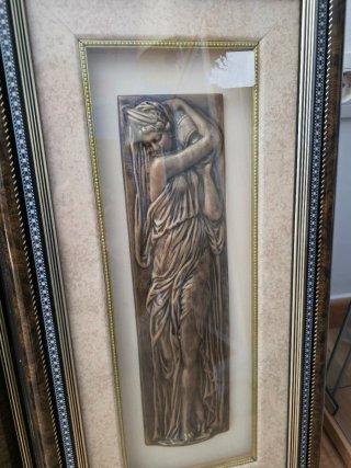 Pareja Cuadros Relieve Estilo Griego