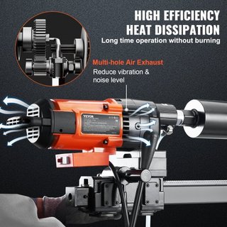 Máquina de Perforación de Núcleo de Diamante, Soporte de Perforación de Concreto, Ruedas, 3200W, 750RPM