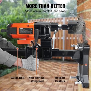 Máquina de Perforación de Núcleo de Diamante, Soporte de Perforación de Concreto, Ruedas, 3200W, 750RPM