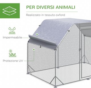 Recinto para Gallinas con Techo Cubierto, Gallinero con Cerradura de Acero, 280X190X195 Cm