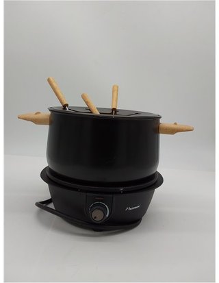 Bestron Fondue - Fondue electrica para hasta 8 personas - con 8 tenedores de fondue y termostato continuo - incl. protector contra