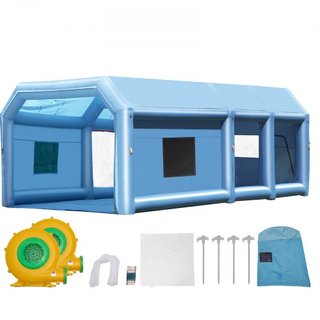 Cabina de Pintura Inflable, 23 x 13.1 x 9 pies/7 x 4 x 2.7 m Cabina de Spray Inflable, con sopladores potentes de 750W+480W y sistema de filtración de aire, cabina de pintura portátil para camione...
