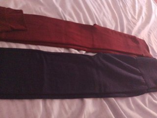 Mallas elásticas mujer negras y rojas