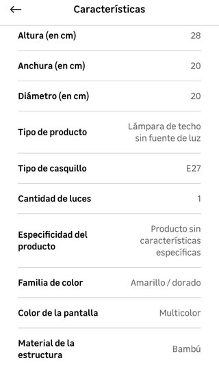 Lámpara de techo bambú tejido. Diametro 20 cm