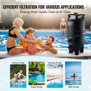 Filtro de piscina de cartucho, filtro de piscina subterránea de 30 m², sistema de filtración de piscina sobre el suelo con filtro mejorado y a prueba de fugas, para jacuzzis, spa, piscina inflable
