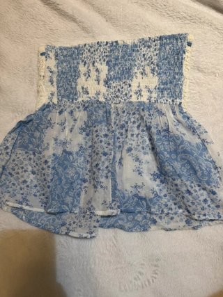 Top sin tirantes crochet floral