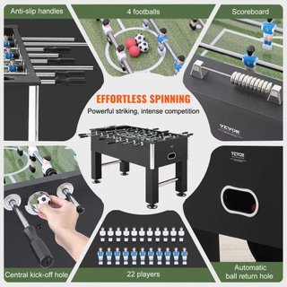 Mesa de Futbolín, Mesa de Futbolín de Tamaño Estándar de 55 pulgadas, Mesa de Futbolín de Tamaño Completo para el Hogar, la Familia y la Sala de Juegos, Fútbol con Juego de Mesa de Futbolín, Inclu...