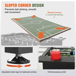 Mesa de Futbolín, Mesa de Futbolín de Tamaño Estándar de 55 pulgadas, Mesa de Futbolín de Tamaño Completo para el Hogar, la Familia y la Sala de Juegos, Fútbol con Juego de Mesa de Futbolín, Inclu...