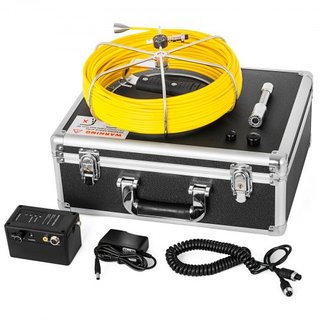Cámara de Inspección de Alcantarillado de 50M Kit de Sistema de Inspección de Drenaje con Monitor LCD de 7 Pulgadas DVR Impermeable con Tarjeta SD de 8G (50M 7Pulgadas)