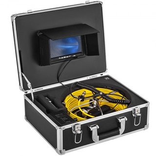 Cámara de Inspección de Alcantarillado de 50M Kit de Sistema de Inspección de Drenaje con Monitor LCD de 7 Pulgadas DVR Impermeable con Tarjeta SD de 8G (50M 7Pulgadas)