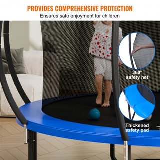 Trampolín de 12 pies, trampolín de 400 lbs con red de seguridad, escalera y poste curvado, trampolín de alta resistencia con tapiz de salto y acolchado de resorte, trampolines recreativos al aire ...