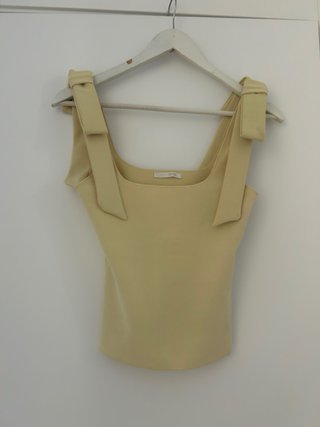 Top Zara tirantes lazo amarillo