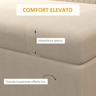 Banco Contenedor Rectangular Con Asiento Acolchado Y Patas De Acero, Puff Reposapies De Terciopelo Para Dormitorio Y Sala De Estar, 110X44X49 Cm, Beige