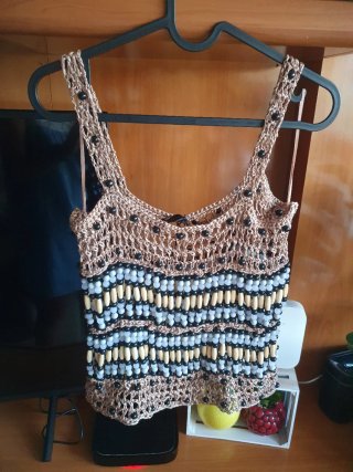 Top abalorios macramé