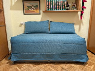 Sofá Cama 0,90 x 2,90 m Tela Azul