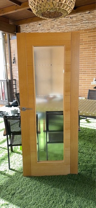 Conjunto 3 puertas madera con cristal
