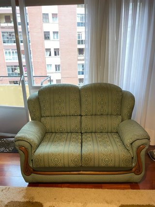 Sofá antiguo tela verde