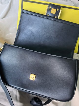 Borsa Fendi Baguette Nero Dorato