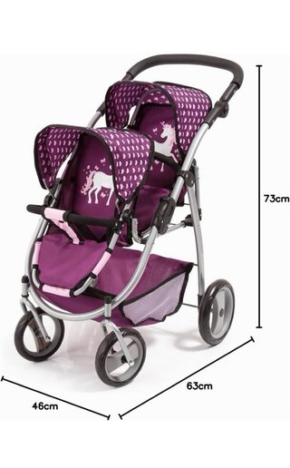 Carrito Gemelar Muñecas Bayer Design plegable
