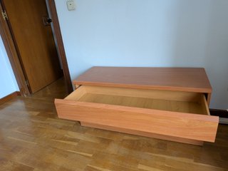 Cajonera de madera color haya 2 cajones