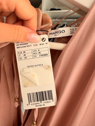 Vestido Largo Mango Rosa Pálido con etiquetas