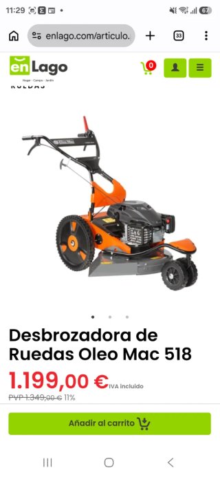 Desbrozadora de Oleo Mac 518, motor Yamaha 190cc