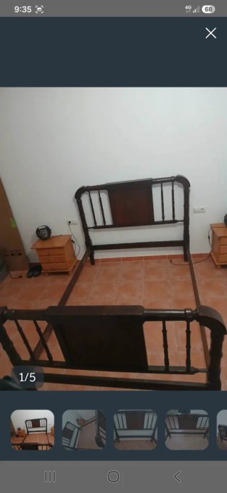 Cama antigua roble macizo