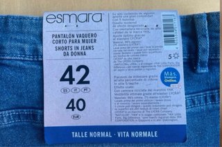 Pantalón corto vaquero Esmara T/42 (leer)