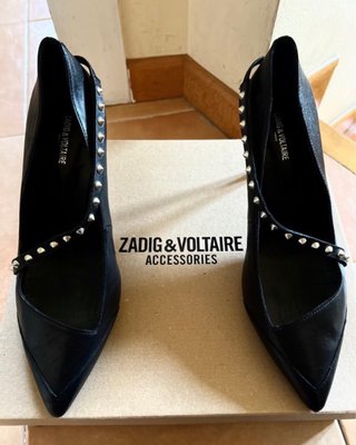 Zadig & Voltaire Zapatos Negros Tachuelas Tacon
