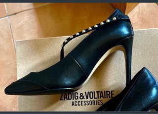 Zadig & Voltaire Zapatos Negros Tachuelas Tacon