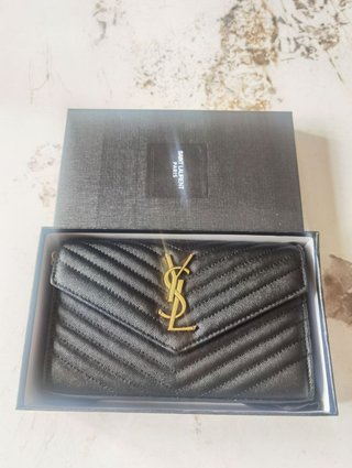 Bolso YSL WOC pequeño piel caviar con caja