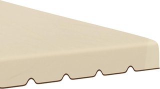 Toldo de Repuesto para Gazebo de Jardín con Techo de 2 Niveles, Cubierta de Poliéster para Gazebo de 3x3m, Beige
