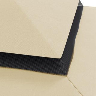 Toldo de Repuesto para Gazebo de Jardín con Techo de 2 Niveles, Cubierta de Poliéster para Gazebo de 3x3m, Beige