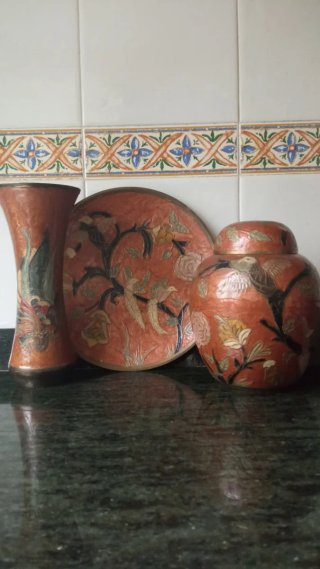 Conjunto 3 Piezas Decorativas Esmaltadas