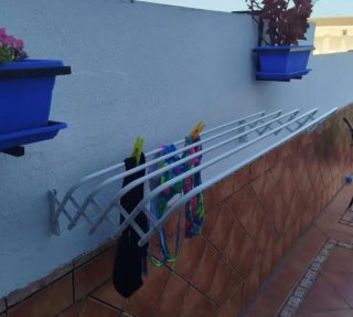 Tendedero exterior 120cm blanco plegable