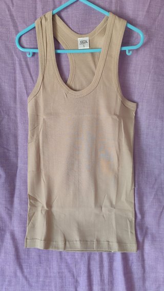 2 Camisetas tirantes naranja y beige, CCOL talla S