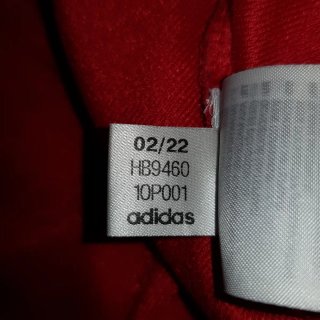 Chaqueta Adidas roja con logo multicolor Talla M