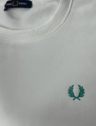 Jersey Fred Perry cuello redondo verde y blanco