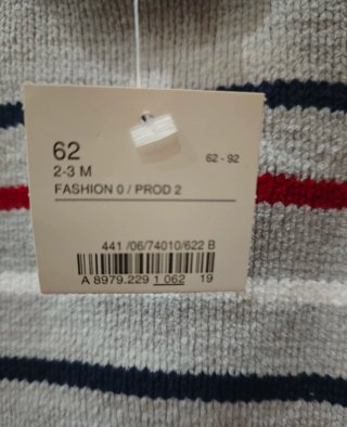 Jersey bebé rayas 0-3 meses (62 cm)