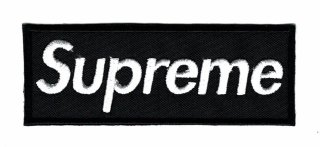 Parche bordado Supreme negro 10x3.5cm