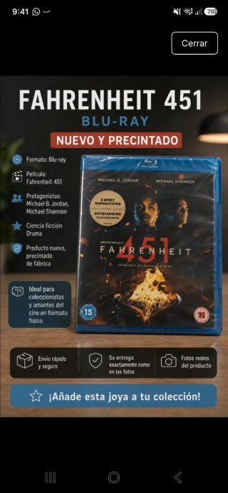 Fahrenheit 451 Blu-ray Nuevo y Precintado