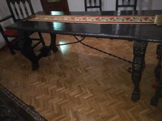 Conjunto Salón Castellano Madera Tallada