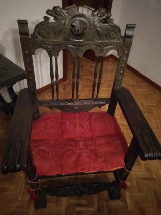 Conjunto Salón Castellano Madera Tallada