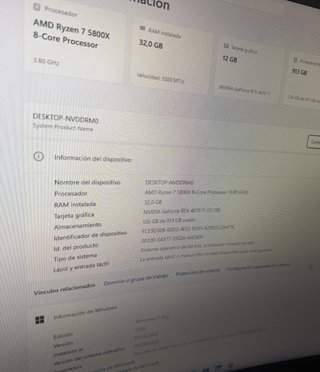 Pc gaming RTX 4070TI, Ryzen 7 5800X, 32gb RAM