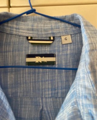 Camisa Lino Azul Talla L