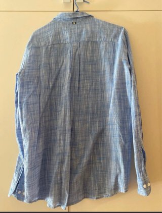 Camisa Lino Azul Talla L