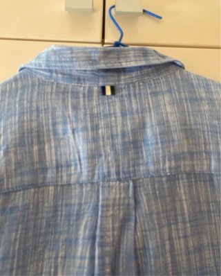 Camisa Lino Azul Talla L