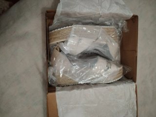 Sandalias cuña esparto beige y blanco